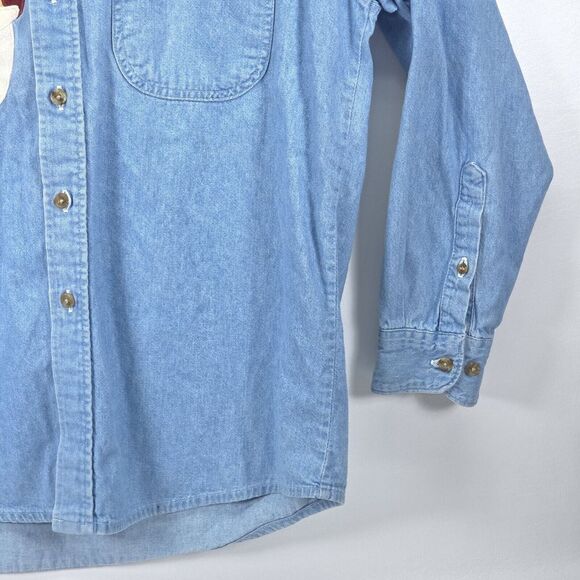 Vintage Three Rivers Denim Shirt‎ Womens Medium Embroidered Santa Cabincore Mom - Picture 12 of 16